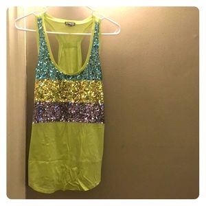 Express Sparkly neon tank